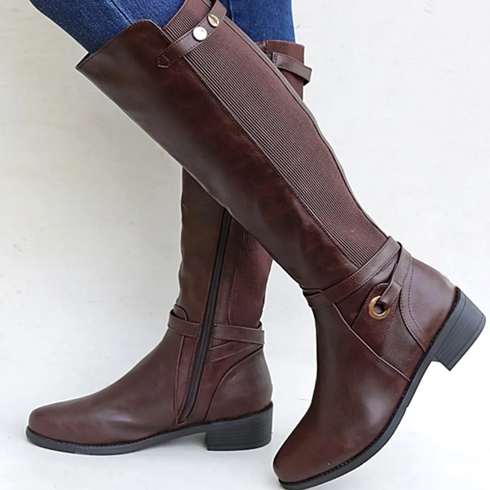 Abigail | Damen orthopädische Lederstiefel, kniehohe Herbststiefel | Nomadnts | Black