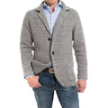 Achim | Herrenstrickjacke mit eleganter Schnittform, Tailored Cardigan | Nomad NTS | Light Gray
