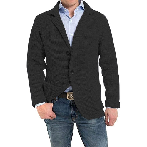 Achim | Herrenstrickjacke mit eleganter Schnittform, Tailored Cardigan | Nomad NTS | Blue