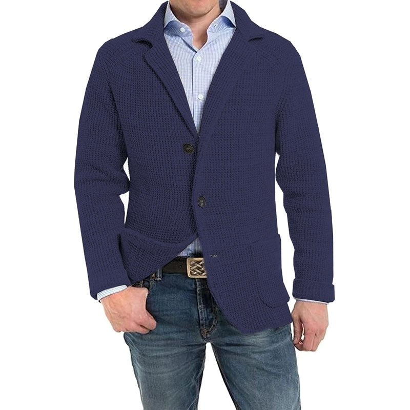 Achim | Herrenstrickjacke mit eleganter Schnittform, Tailored Cardigan | Nomad NTS | Black