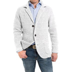 Achim | Herrenstrickjacke mit eleganter Schnittform, Tailored Cardigan | Nomad NTS | White