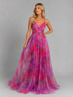 Ada | Damen Blumen-Maxikleid mit V-Ausschnitt, fließende Silhouette Abendkleid | Nomadnts | Nomadnts