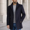 Aiden | Langer Herren-Wintermantel im klassischen Schnitt, eleganter Herbstmantel | Nomadnts | Marineblau