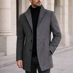 Aiden | Langer Herren-Wintermantel im klassischen Schnitt, eleganter Herbstmantel | Nomadnts | Grau