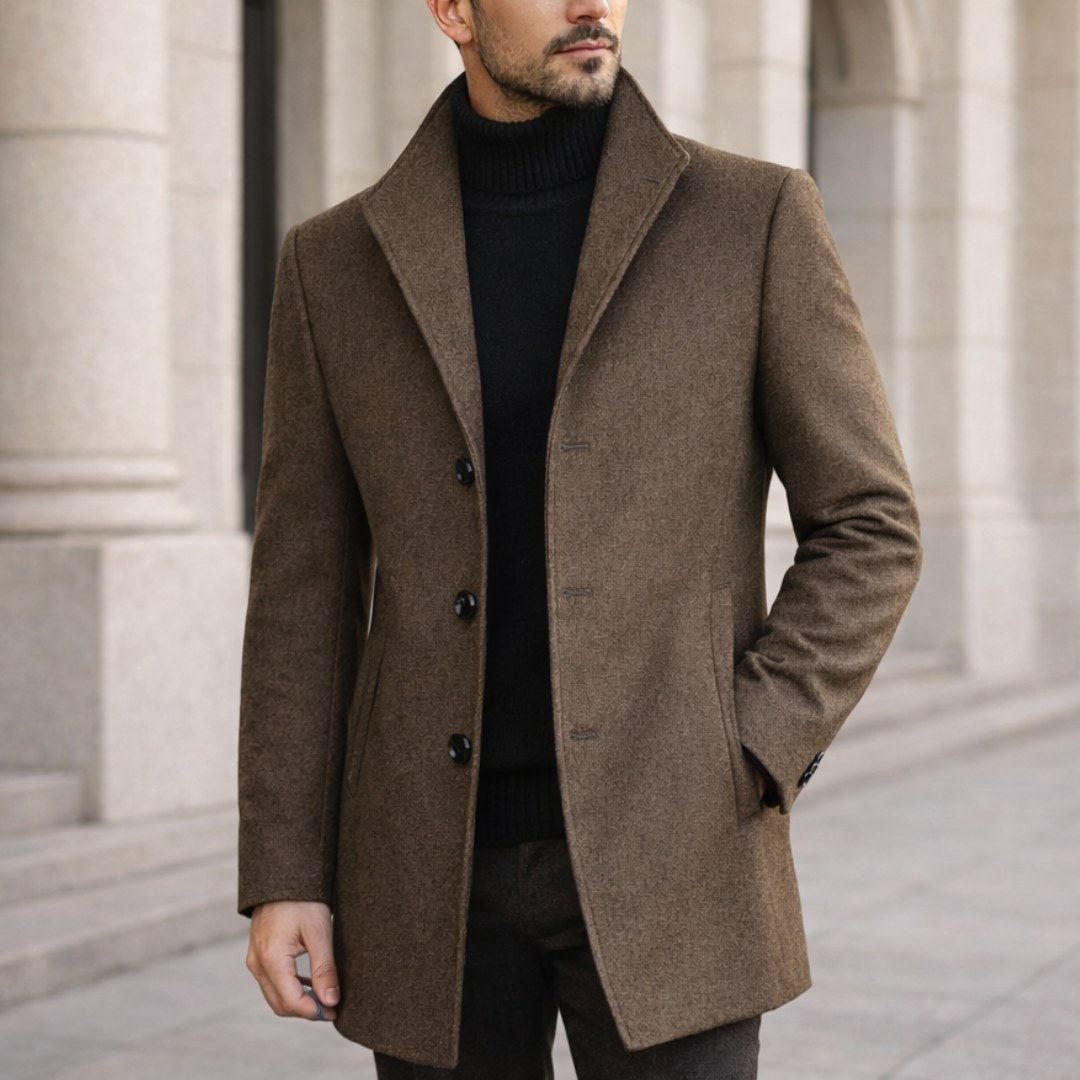 Aiden | Langer Herren-Wintermantel im klassischen Schnitt, eleganter Herbstmantel | Nomadnts | Camel