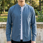 Alex | Herren langärmeliges Baumwollmix-Hemd, tailliert geschnittenes Button-Up-Hemd | Nomadnts | Nomadnts