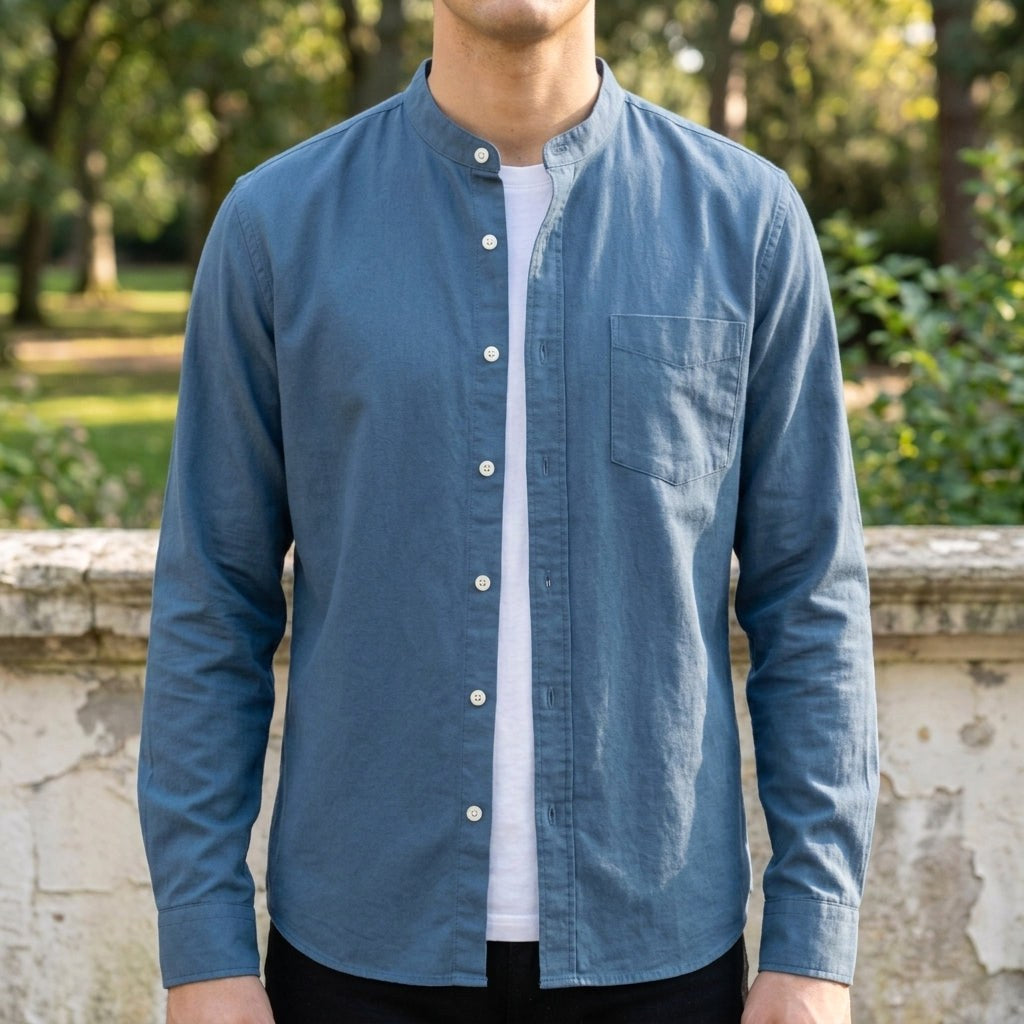 Alex | Herren langärmeliges Baumwollmix-Hemd, tailliert geschnittenes Button-Up-Hemd | Nomadnts | Nomadnts
