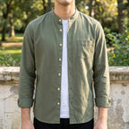 Alex | Herren langärmeliges Baumwollmix-Hemd, tailliert geschnittenes Button-Up-Hemd | Nomadnts | Nomadnts