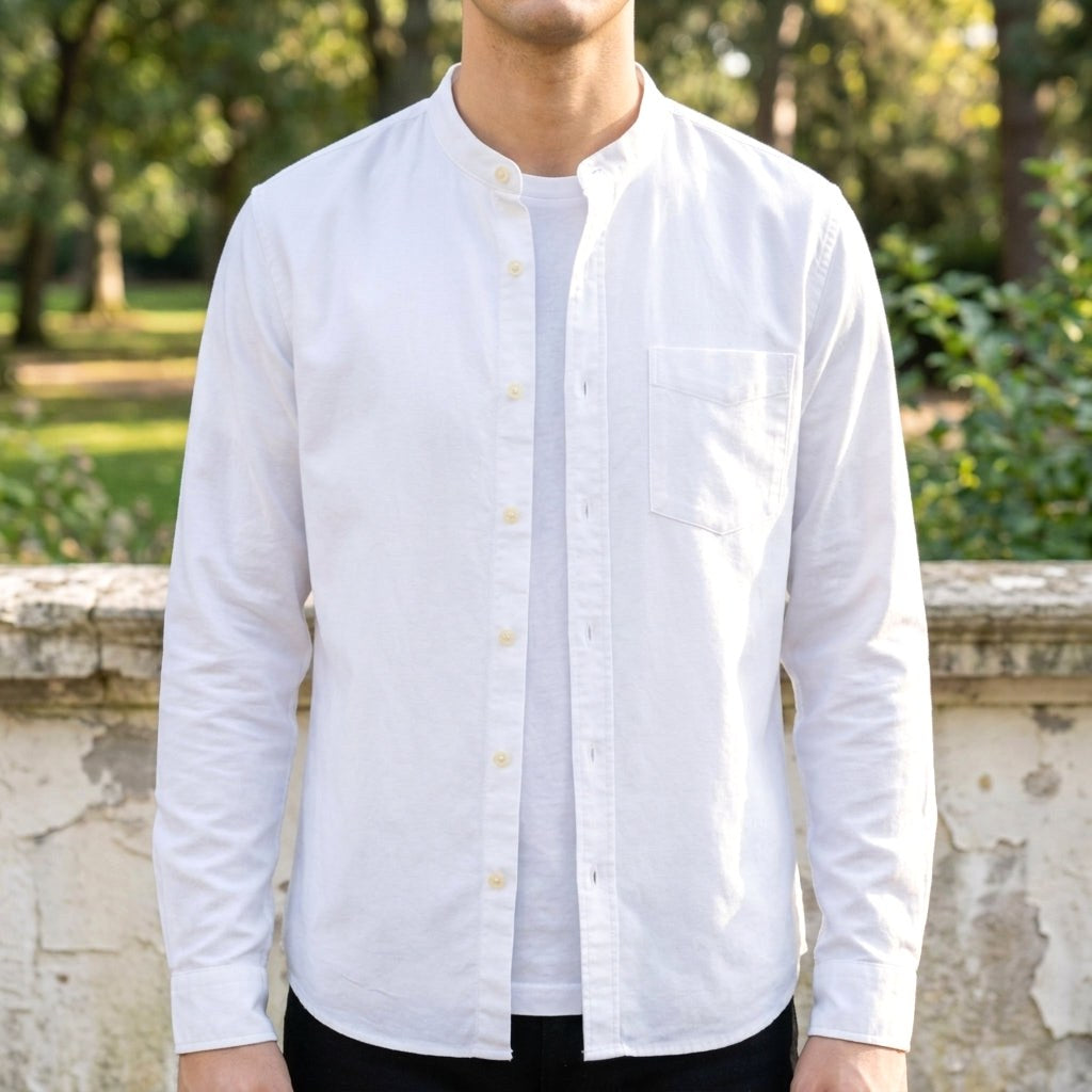 Alex | Herren langärmeliges Baumwollmix-Hemd, tailliert geschnittenes Button-Up-Hemd | Nomadnts | Nomadnts