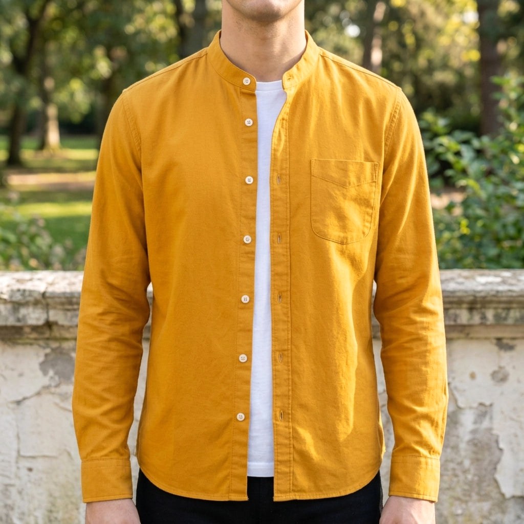Alex | Herren langärmeliges Baumwollmix-Hemd, tailliert geschnittenes Button-Up-Hemd | Nomadnts | Nomadnts