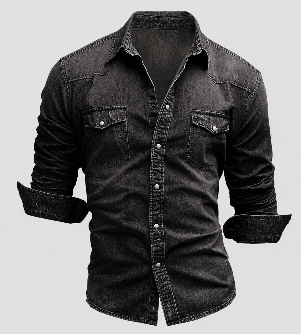 Alexander | Herren Jeanshemd Langarm mit Vintage Used-Look, Denim Langarmhemd | Nomad NTS