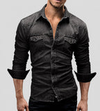 Alexander | Herren Jeanshemd Langarm mit Vintage Used-Look, Denim Langarmhemd | Nomad NTS