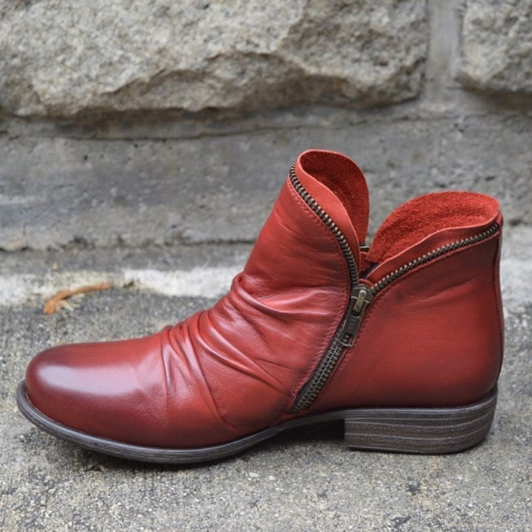 Amelia | Damen orthopädische Stiefeletten, stützende Stiefel mit Gel-Sohle | Nomadnts | Red