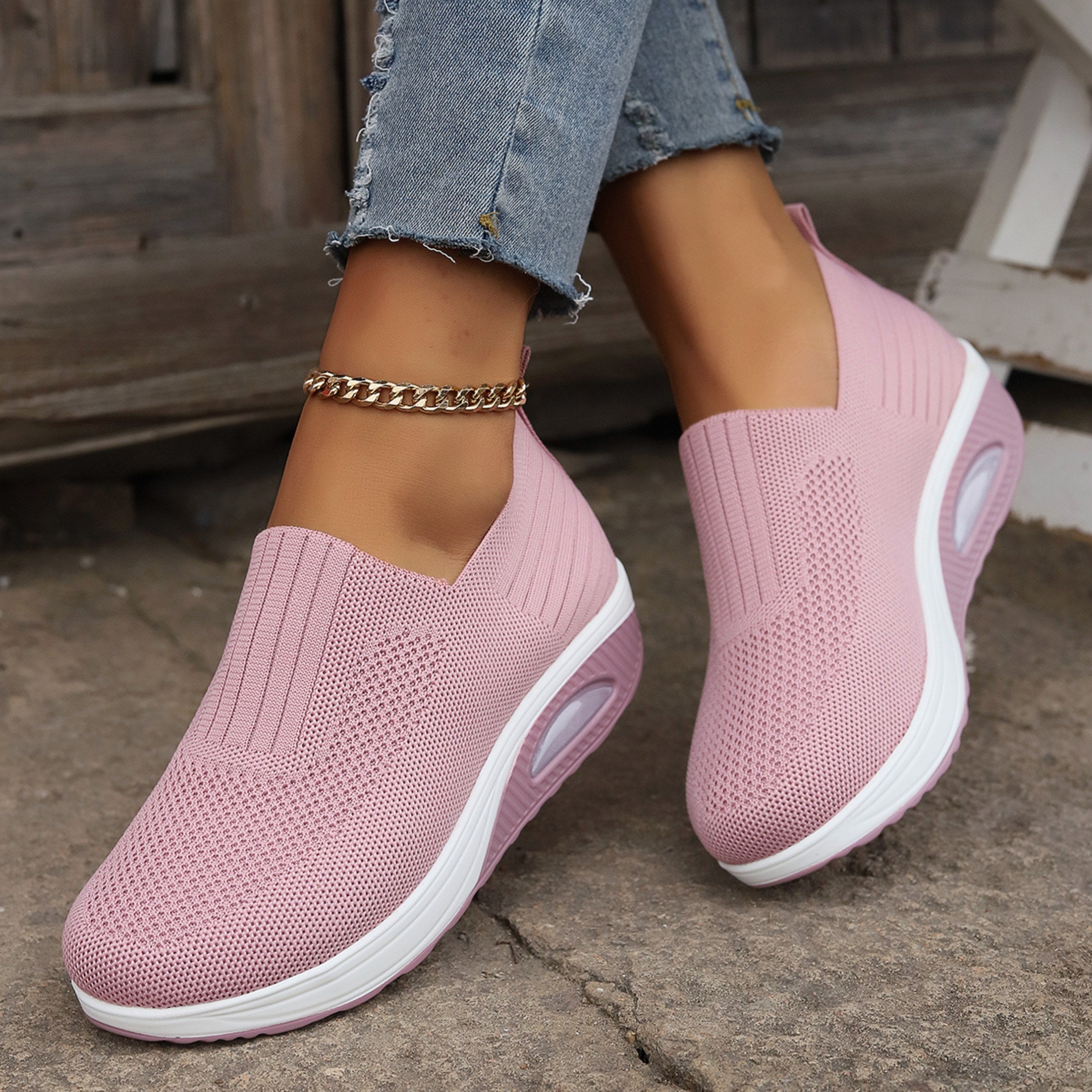 Amelie | Damen-Slip-On-Schuhe mit Dämpfung, Orthopädische Komfortschuhe | Nomad NTS | Rot