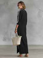 Amelie | Damen Sweatshirt-Maxikleid mit Kragen, Button-Down-Midikleid | Nomadnts | Nomadnts