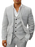 Andreas | Herren Dreiteiler Anzug mit klassischem Sakko, Weste und Hose, Eleganter Anzug | Nomad NTS | Grau