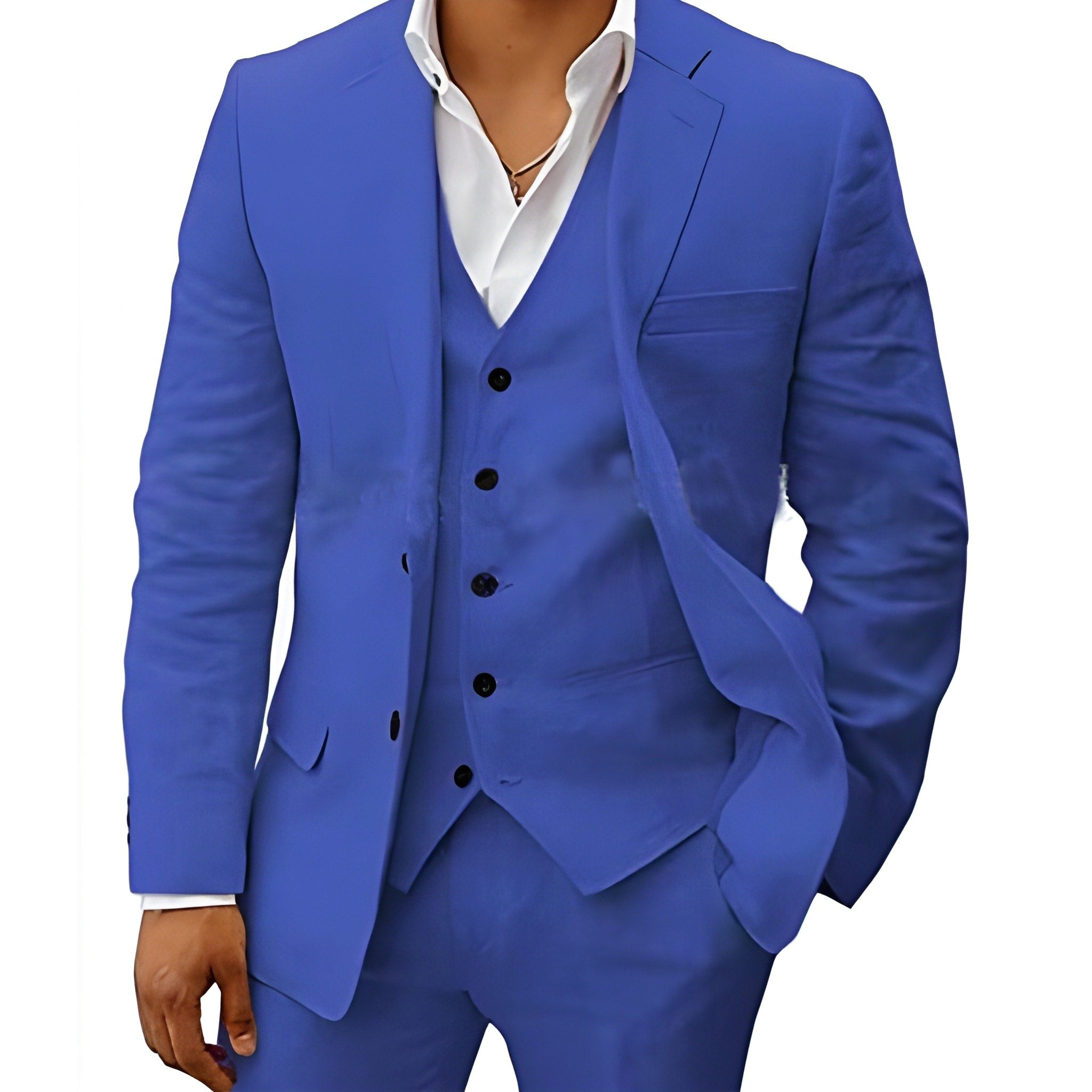 Andreas | Herren Dreiteiler Anzug mit klassischem Sakko, Weste und Hose, Eleganter Anzug | Nomad NTS | Dunkel Blau