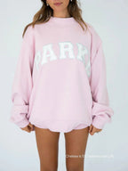Annabelle | Damen Oversized Varsity-Sweatshirt, Chenille-Schriftzug Rundhalspullover | Nomadnts | Nomadnts