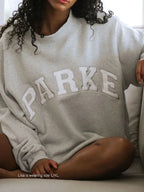 Annabelle | Damen Oversized Varsity-Sweatshirt, Chenille-Schriftzug Rundhalspullover | Nomadnts | Nomadnts