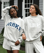 Annabelle | Damen Oversized Varsity-Sweatshirt, Chenille-Schriftzug Rundhalspullover | Nomadnts | Nomadnts