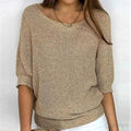 Annelie | Damen-Pullover mit V-Ausschnitt und Halbärmeln, Leichter Strickpullover | Nomad NTS | Beige