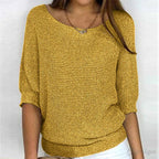 Annelie | Damen-Pullover mit V-Ausschnitt und Halbärmeln, Leichter Strickpullover | Nomad NTS | Gelb