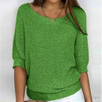 Annelie | Damen-Pullover mit V-Ausschnitt und Halbärmeln, Leichter Strickpullover | Nomad NTS | Grün