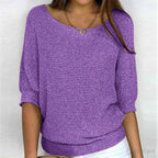 Annelie | Damen-Pullover mit V-Ausschnitt und Halbärmeln, Leichter Strickpullover | Nomad NTS | Violett