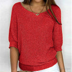 Annelie | Damen-Pullover mit V-Ausschnitt und Halbärmeln, Leichter Strickpullover | Nomad NTS