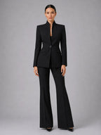 Annie | Damen tailliert geschnittener Blazer- und Hosenanzug, eleganter Zweiteiler | Nomadnts | Black