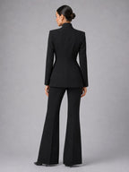 Annie | Damen tailliert geschnittener Blazer- und Hosenanzug, eleganter Zweiteiler | Nomadnts | Cream