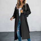 Anouk | Damen langer Trenchcoat, klassischer zweireihiger Mantel | Nomadnts | Nomadnts