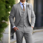Anton | Herrenanzug Slim Fit mit Weste, Dreiteiliger Anzug | Nomad NTS | Beige