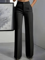 Antonina | Damen weit geschnittene Hose mit hoher Taille, elegante tailliert geschnittene Hose | Nomadnts | Nomadnts
