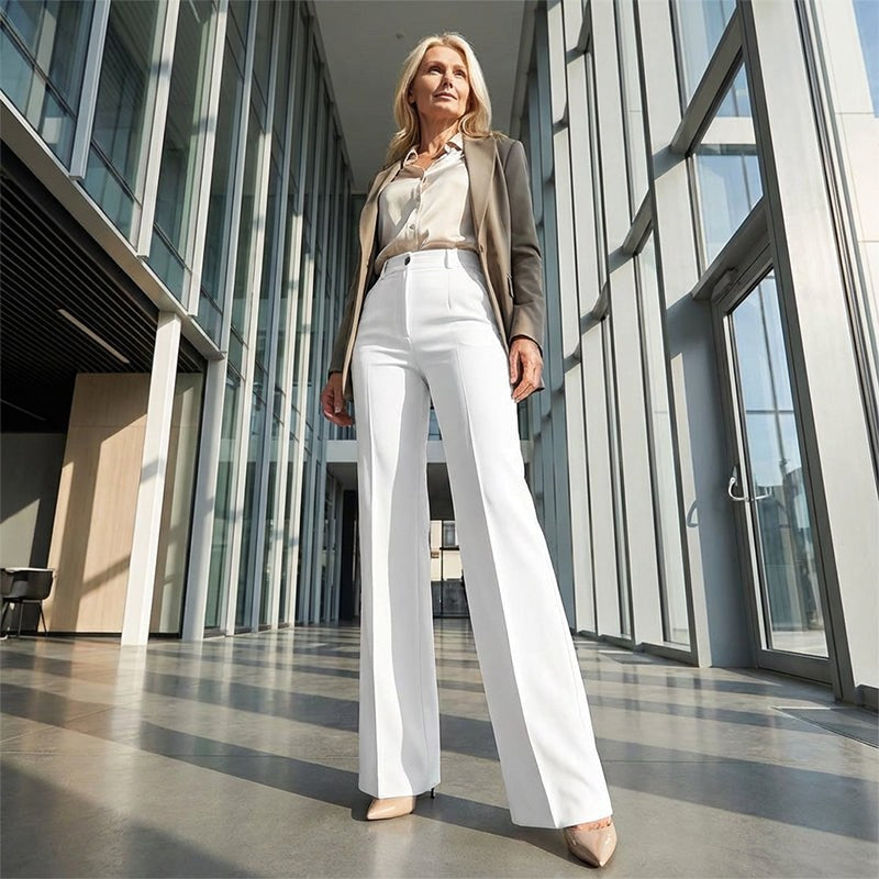 Antonina | Damen weit geschnittene Hose mit hoher Taille, elegante tailliert geschnittene Hose | Nomadnts | Nomadnts