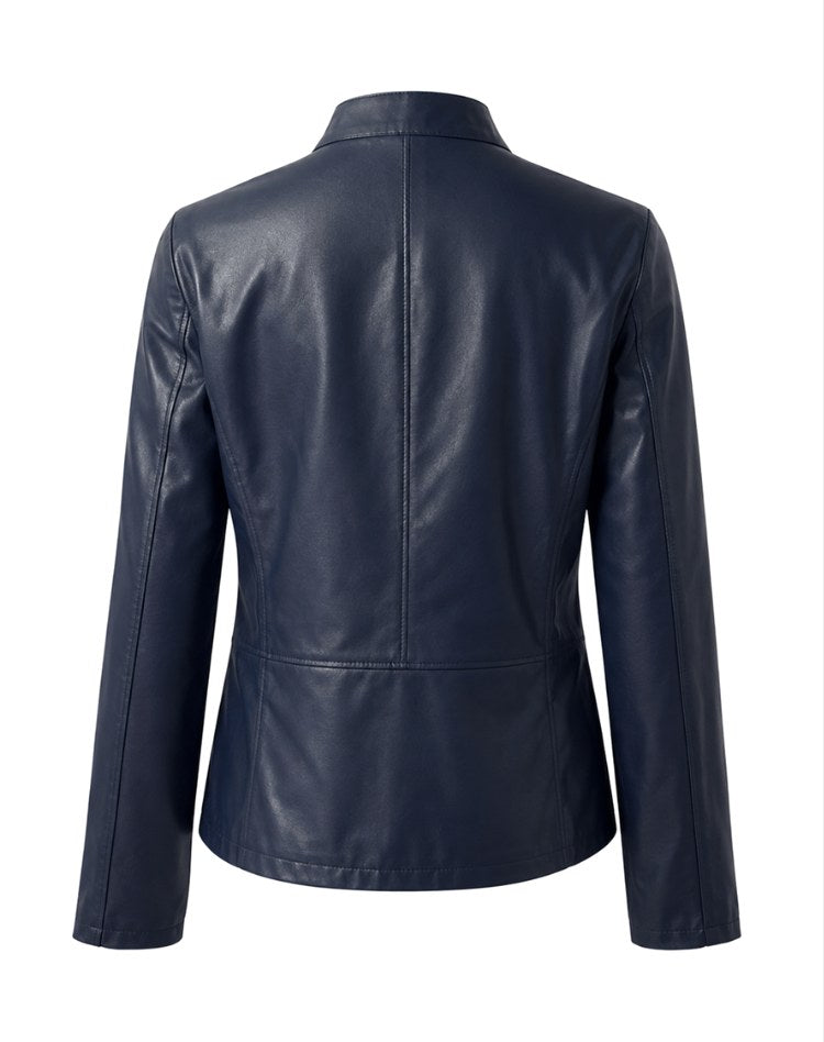 Arabella | Damen tailliert geschnittene Lederjacke mit Reißverschluss, klassische Lederjacke | Nomadnts | Nomadnts
