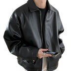 Archie | Herren oversized Leder-Bomberjacke, Street-Style-Jacke | Nomadnts | Black