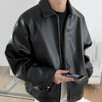 Archie | Herren oversized Leder-Bomberjacke, Street-Style-Jacke | Nomadnts | Nomadnts