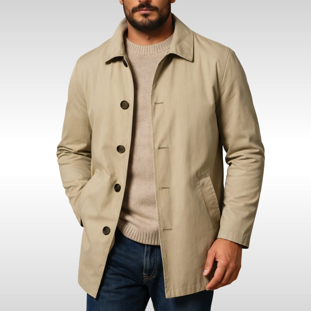 Arnold | Herren Trenchcoat mit klassischem Design, eleganter Herbstmantel | Nomad NTS | Khaki