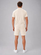 Ashley | Herren Poloshirt-Set mit Reißverschluss und Shorts, lockerer Zweiteiler | Nomadnts | Blue