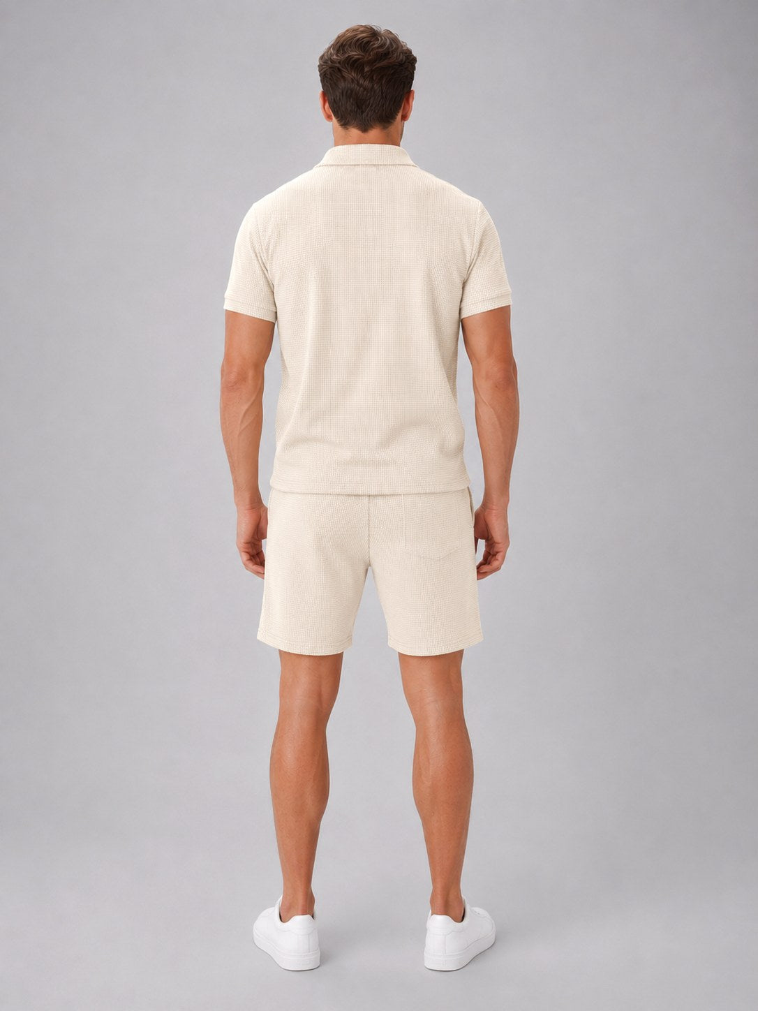Ashley | Herren Poloshirt-Set mit Reißverschluss und Shorts, lockerer Zweiteiler | Nomadnts | Blue
