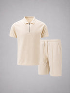 Ashley | Herren Poloshirt-Set mit Reißverschluss und Shorts, lockerer Zweiteiler | Nomadnts | Nomadnts
