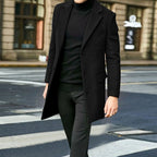 August | Herren Tailierter Wollmischmantel mit Einfachknopfung, Eleganter Wintermantel | Nomad NTS | Grey