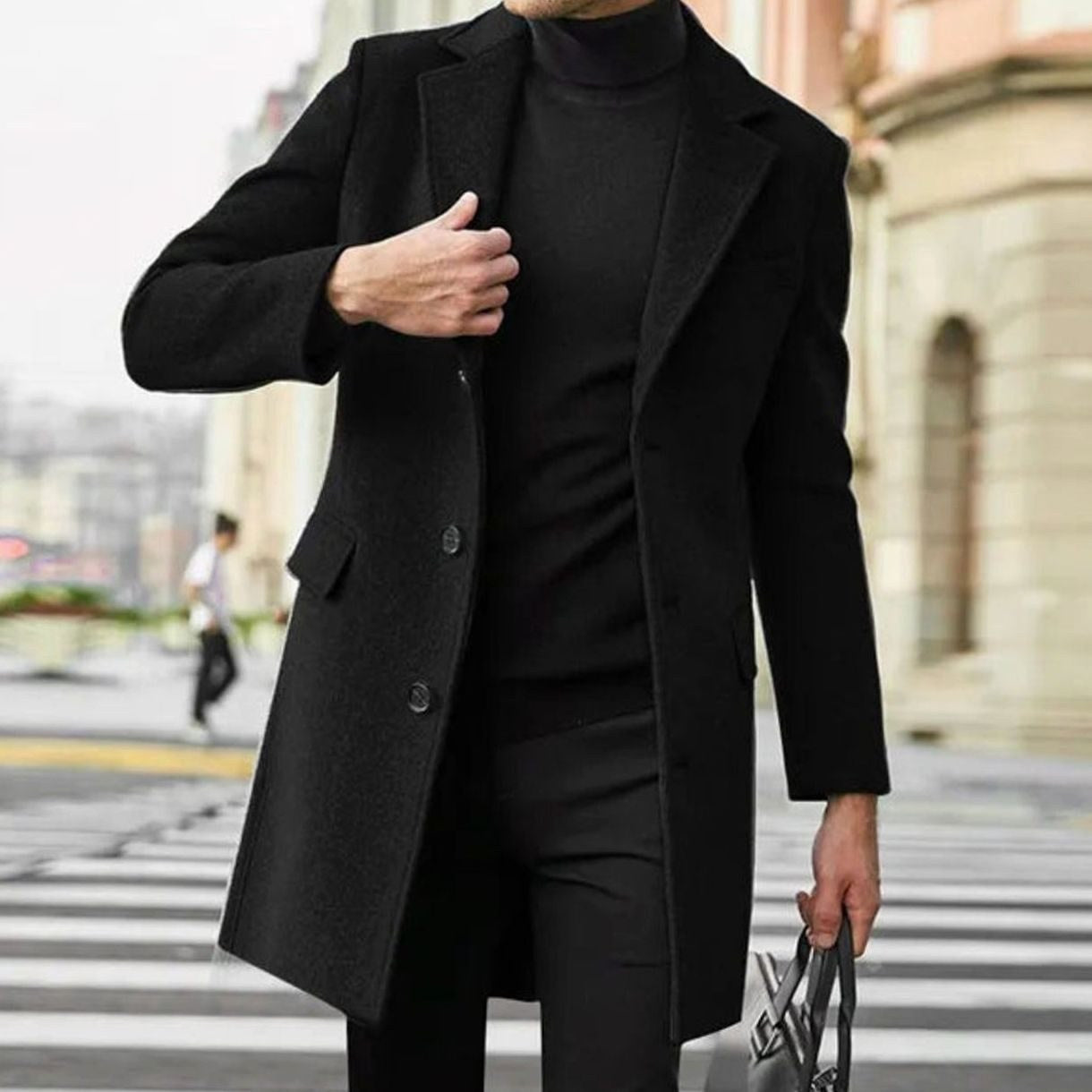 August | Herren Tailierter Wollmischmantel mit Einfachknopfung, Eleganter Wintermantel | Nomad NTS