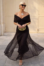 Aurelie | Damen Chiffon-Maxikleid mit V-Ausschnitt, fließendes knöchellanges Kleid | Nomadnts | Nomadnts