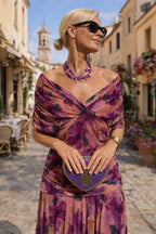Aurelie | Damen Chiffon-Maxikleid mit V-Ausschnitt, fließendes knöchellanges Kleid | Nomadnts | Nomadnts