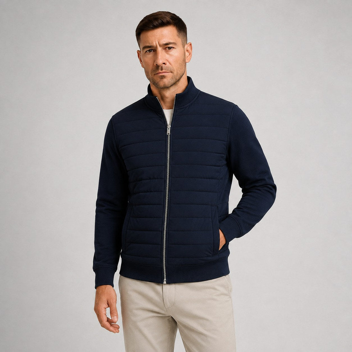 Austin | Herren-Hybridjacke mit Steppung und Strickärmeln, Herbstjacke | Nomadnts