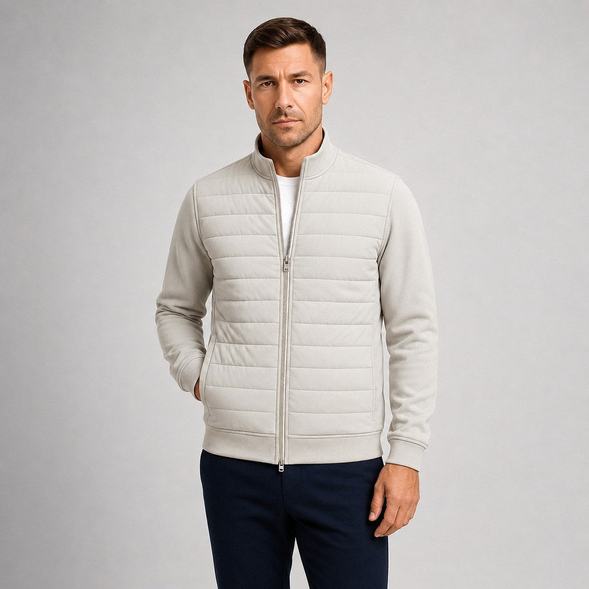 Austin | Herren-Hybridjacke mit Steppung und Strickärmeln, Herbstjacke | Nomadnts