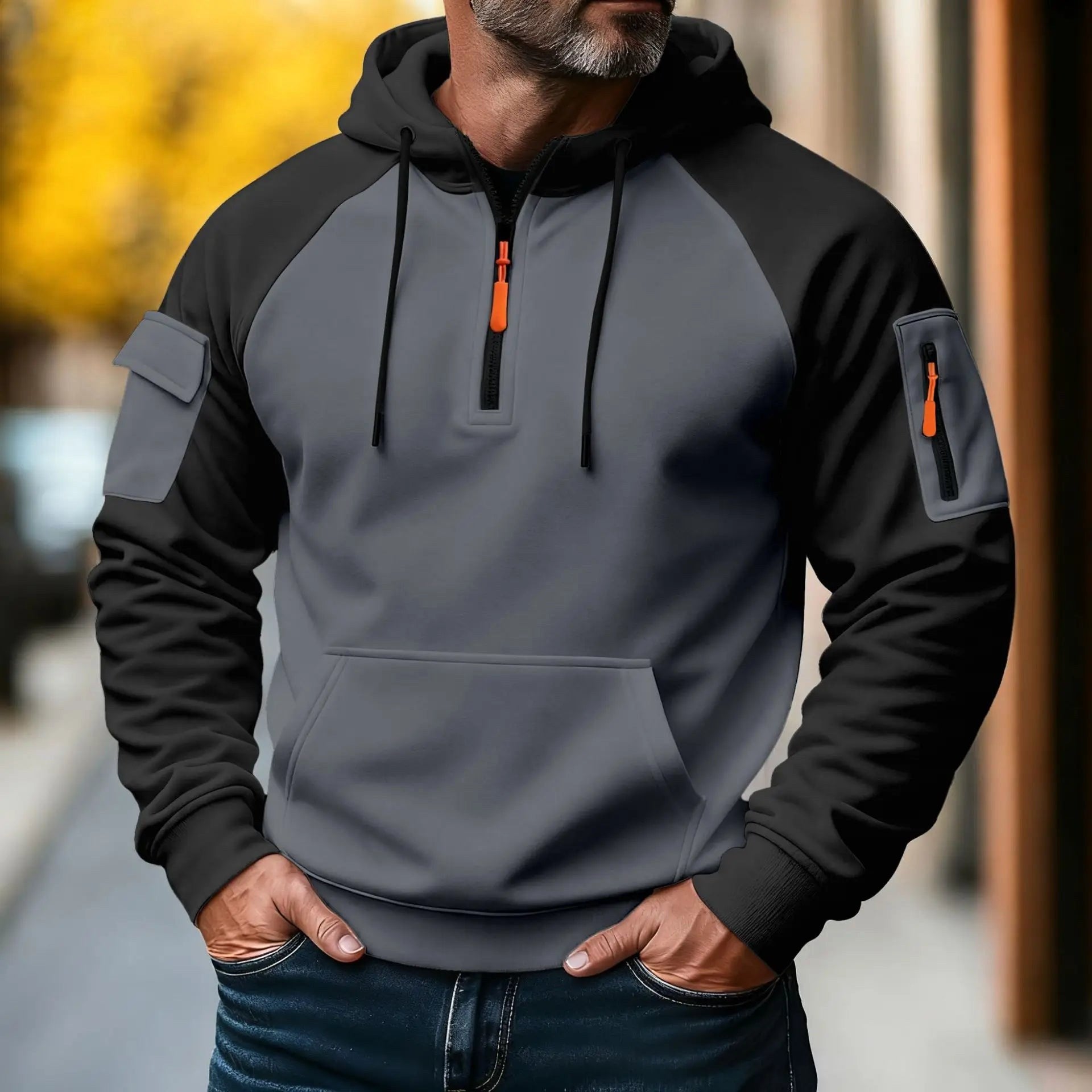 Bastian | Herren-Pullover mit Reißverschluss, Sportiver Strick-Pullover | Nomad NTS | Donkerblauw