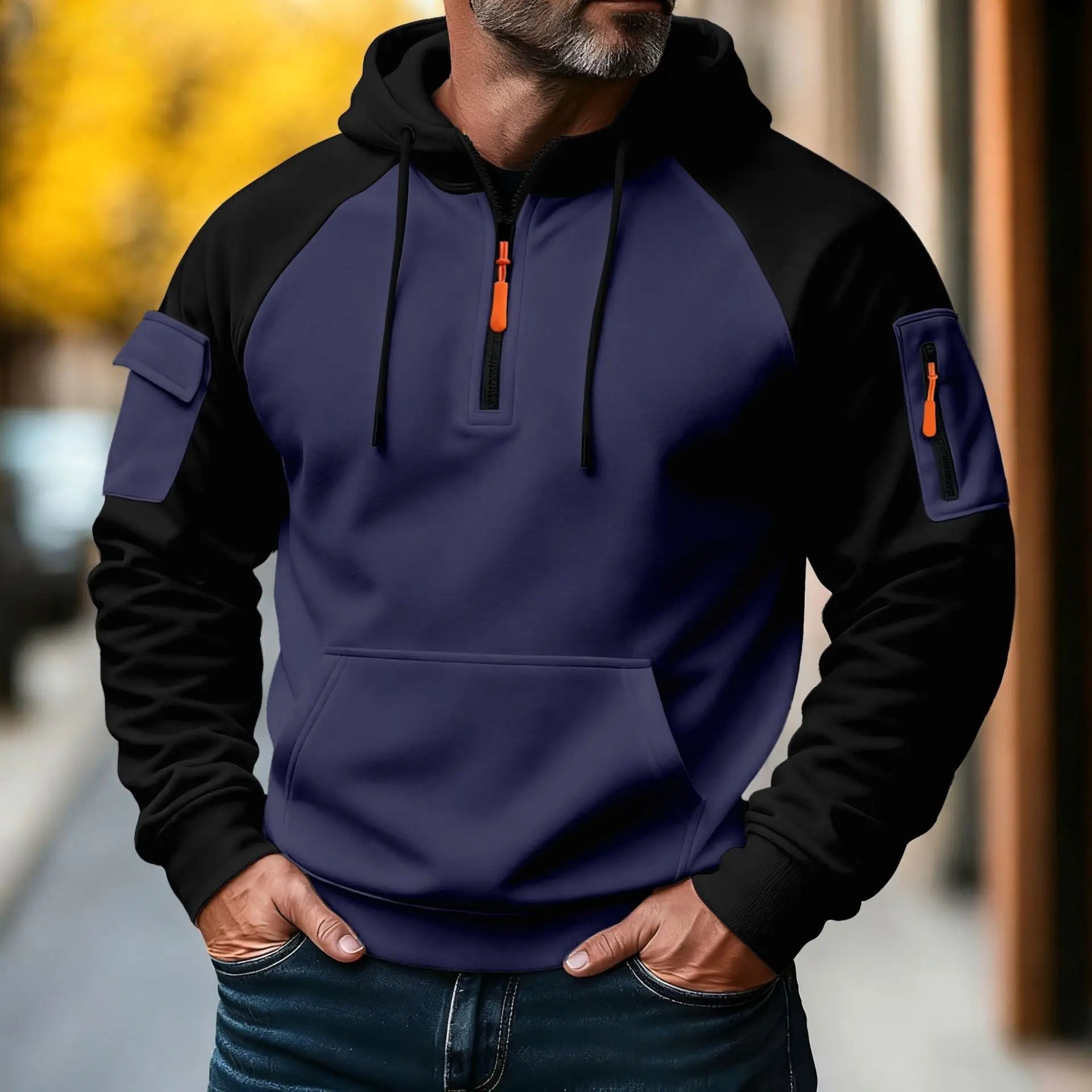 Bastian | Herren-Pullover mit Reißverschluss, Sportiver Strick-Pullover | Nomad NTS | Grijs